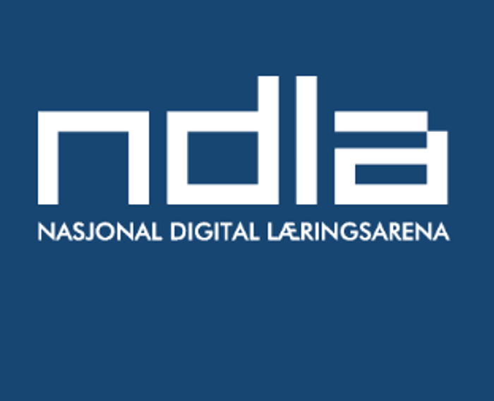 Illustrasjon som viser Logoen til NDLA og ordet prateroboter