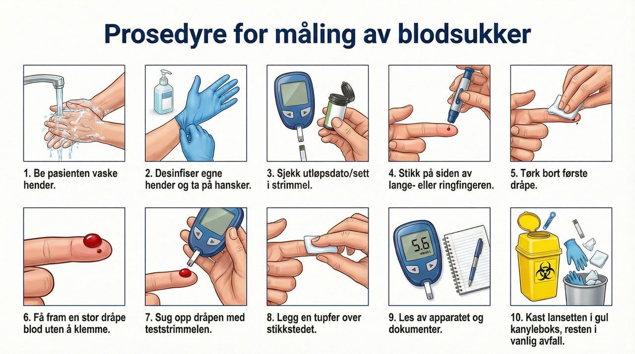 Prosedyre for måling av blodsukker